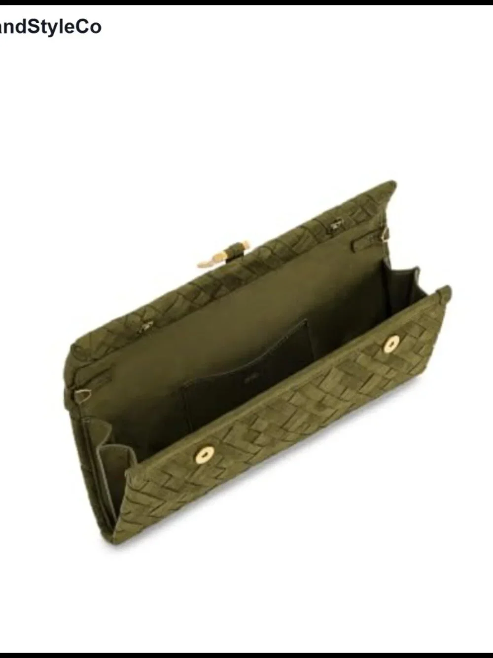 Woven Faux Suede Clutch Shoulder Bag Detachable Strap Evening